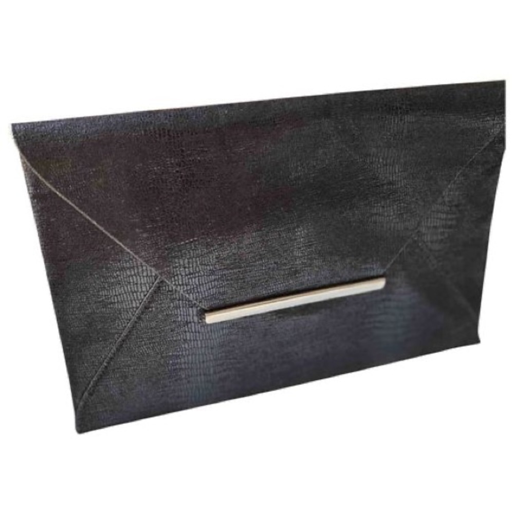 BCBG MAX AZRIA Black Faux Leather Clutch